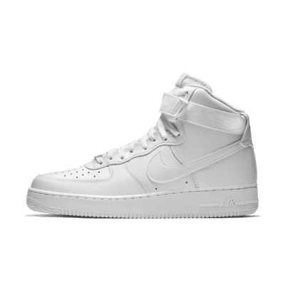 Mens White Air Force 1 High Top Shoes. Nike